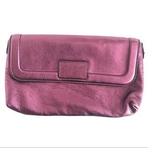 Marc by Marc Jacobs purple metallic leather clutch